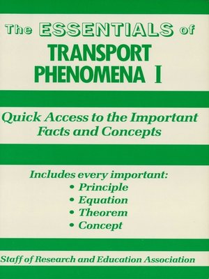 cover image of Transport Phenomena I Essentials